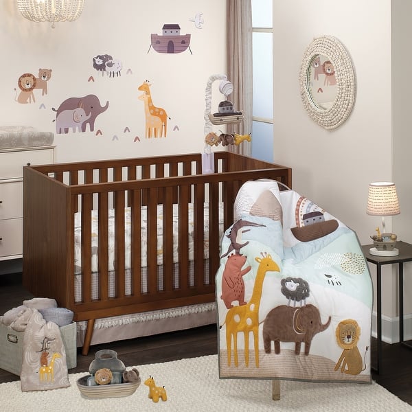 Lambs & Ivy Baby Noah Ark with Animals Musical Baby Crib Mobile Soother