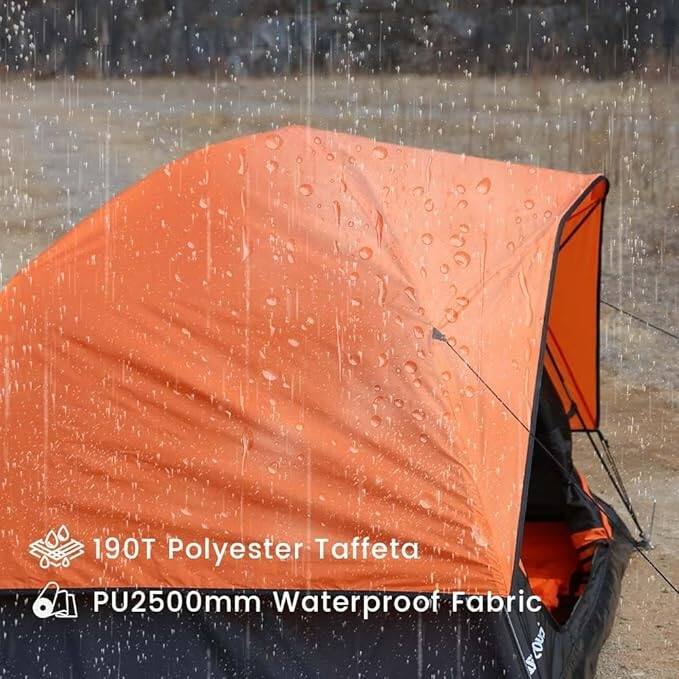 Camping Tent 2/3/4 Person, Waterproof Windproof Double Layer with Rainfly