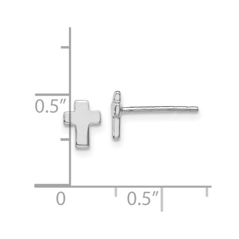 Curata 14k Yellow or White Gold 6.5x5mm Polished Small Flat Cross Post Earrings