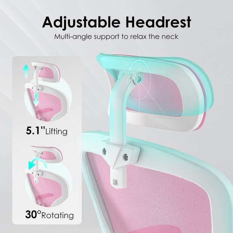 Ergonomic Office Chair, Office Desk Chair with Headrest, High Back Computer Chair with Armrests and Adjustable Lumbar Support