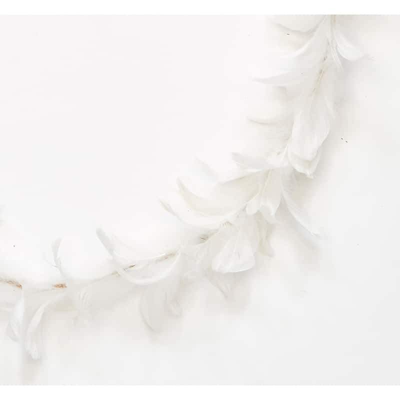 71" Feather Garland, White - 71