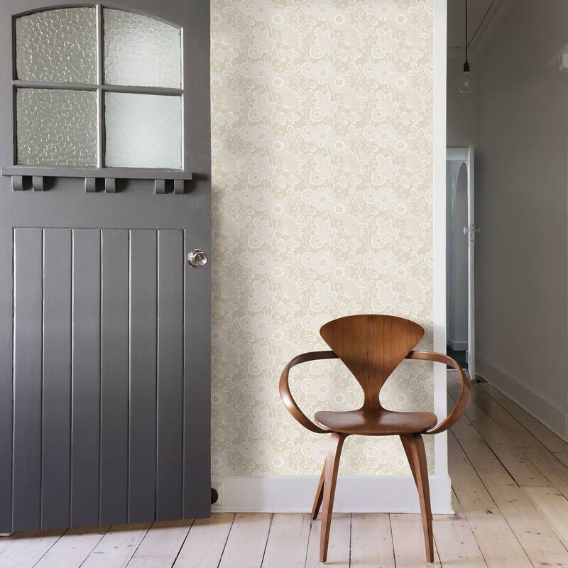A-Street Prints Ana Cream Floral Wallpaper