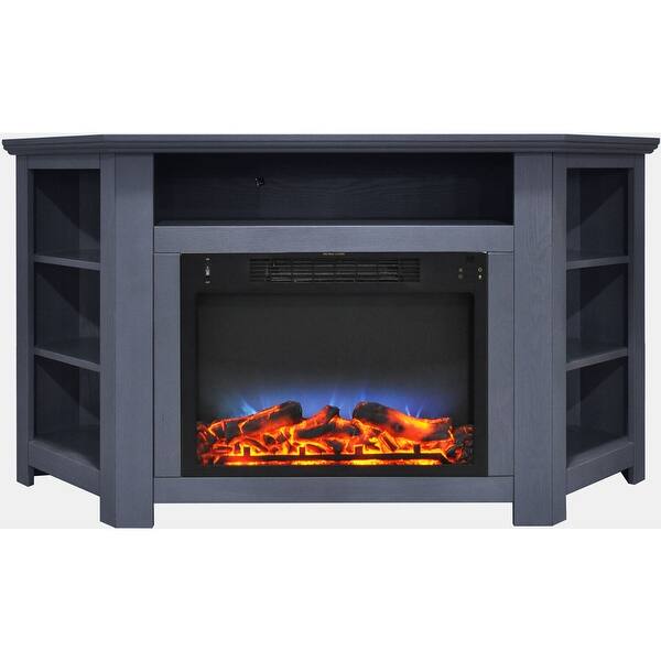 Cambridge Stratford 56 In. Electric Corner Fireplace in Slate Blue with LED  Multi-Color Display - Bed Bath u0026 Beyond - 29893233