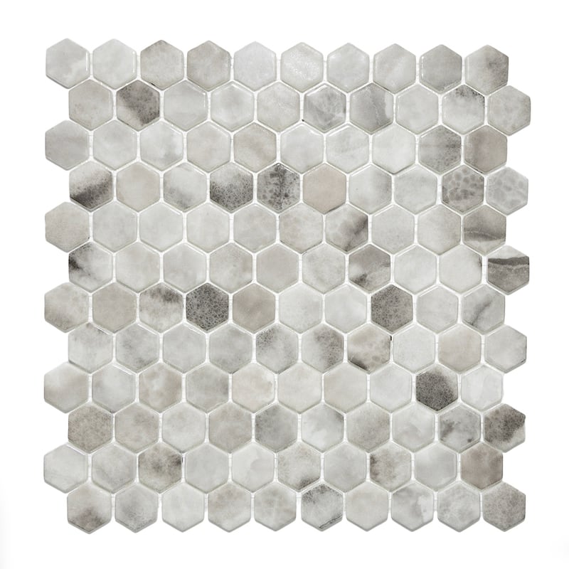 Eterna Hex 1x1 Glass Hexagon Mosaic Tile - Floor, Wall & Backsplash