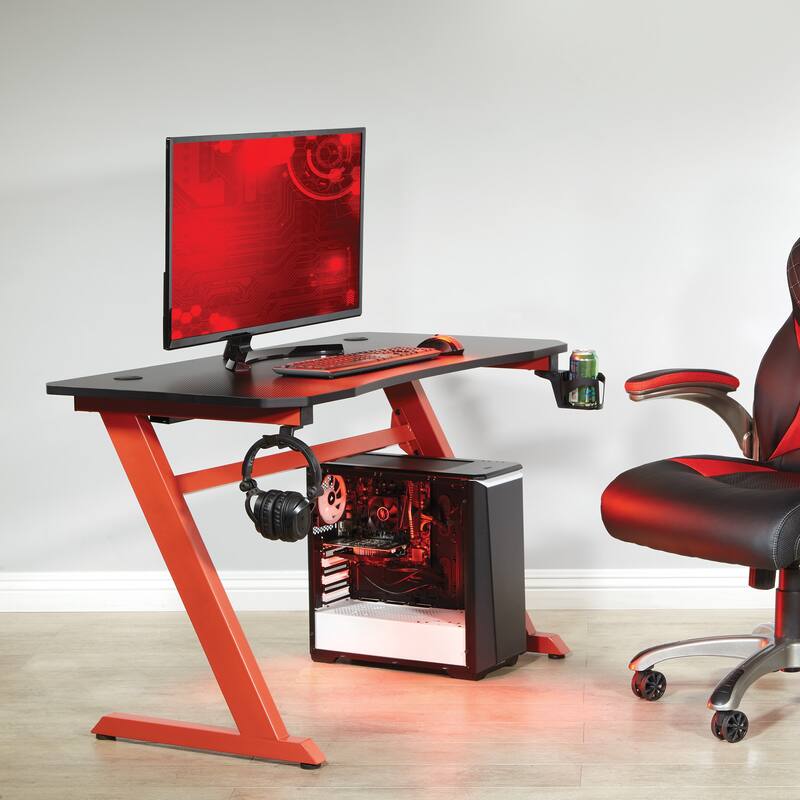 Ghost Battlestation Gaming Desk - Red/Black