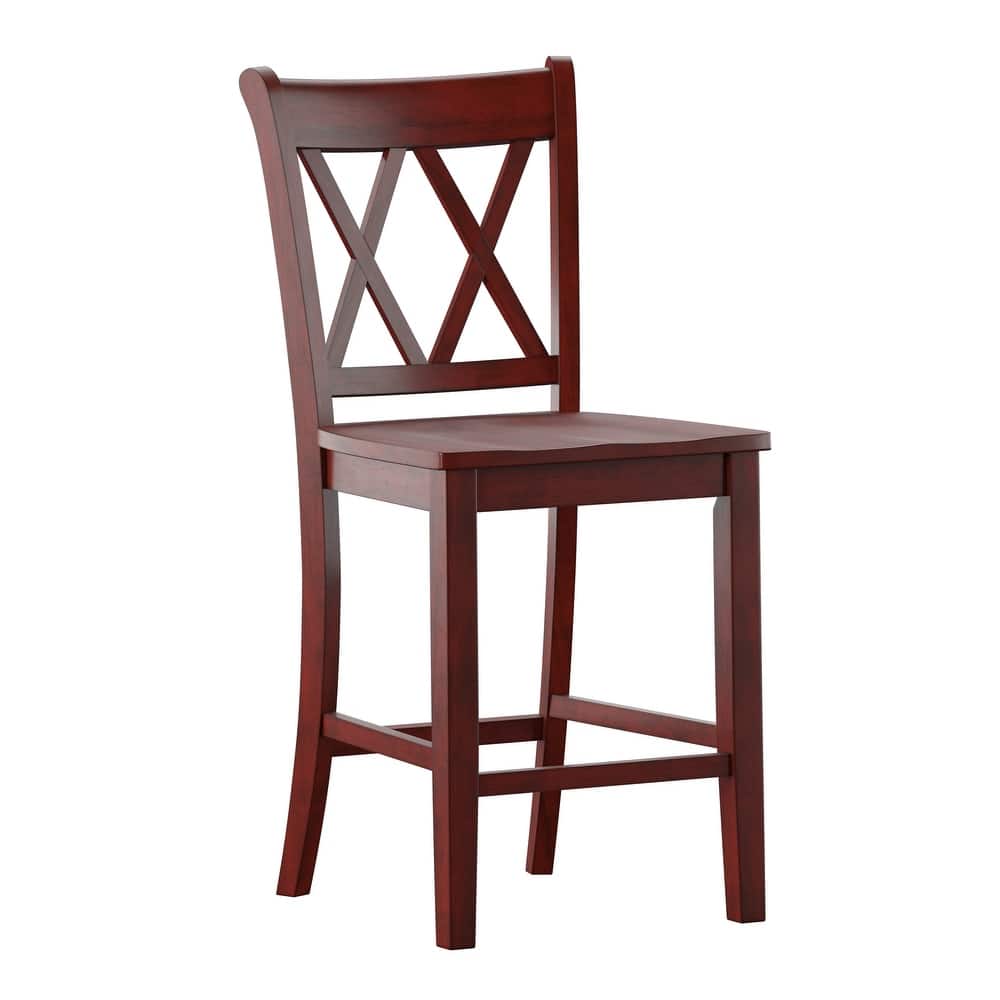 Eleanor X-Back Wood Counter Chairs (Set of 2) by iNSPIRE Q Classic