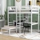 preview thumbnail 3 of 14, Twin Loft Bed with L-Shape Desk, Shelves and Ladder, White