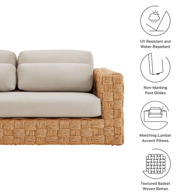 Thames Outdoor Patio Wicker Outdoor Patio Rattan Loveseat
