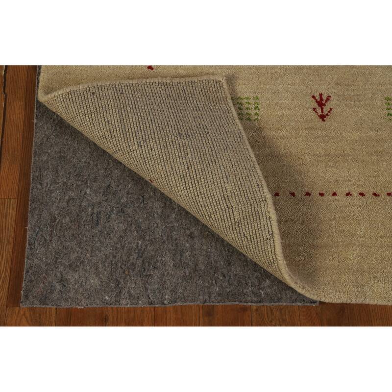 Hand Knotted Oriental 100% Wool Carpet Tribal Tribal Beige & Ivories Gabbeh Area Rug - 7' 9'' X 5' 7''