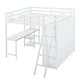 preview thumbnail 4 of 11, Full Size Loft Bed with Wardrobe, Desk and Shelves, White