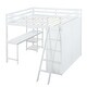 preview thumbnail 4 of 11, Multifunctional Design Loft Bed with Ladder, Guardrails, Wardrobe, Desk and Shelves, Full Size, White