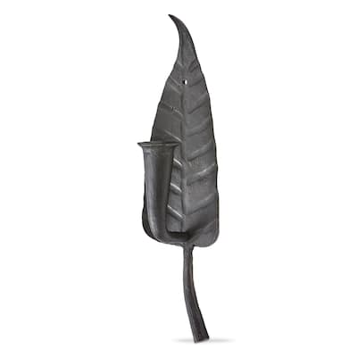 Leaf & Flower Sconce Taper Candle Holder, 2.5L x 3.54W x 13.0H inches