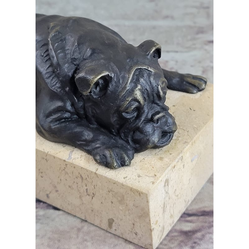 Art Deco English Imitative BullImitative dog Imitative Dog 100 Percent Solid Bronze Sculpture Statue Home Decor