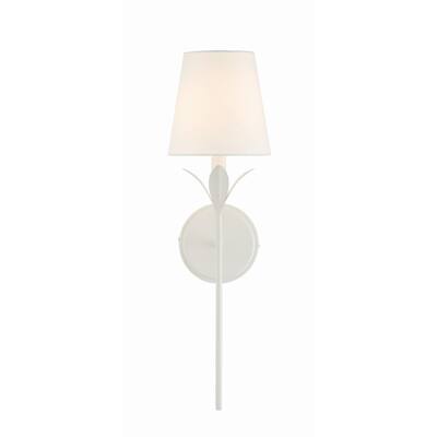 Broche 1 Light Matte White Wall Mount - 6"W x 21"H x 7.25"D