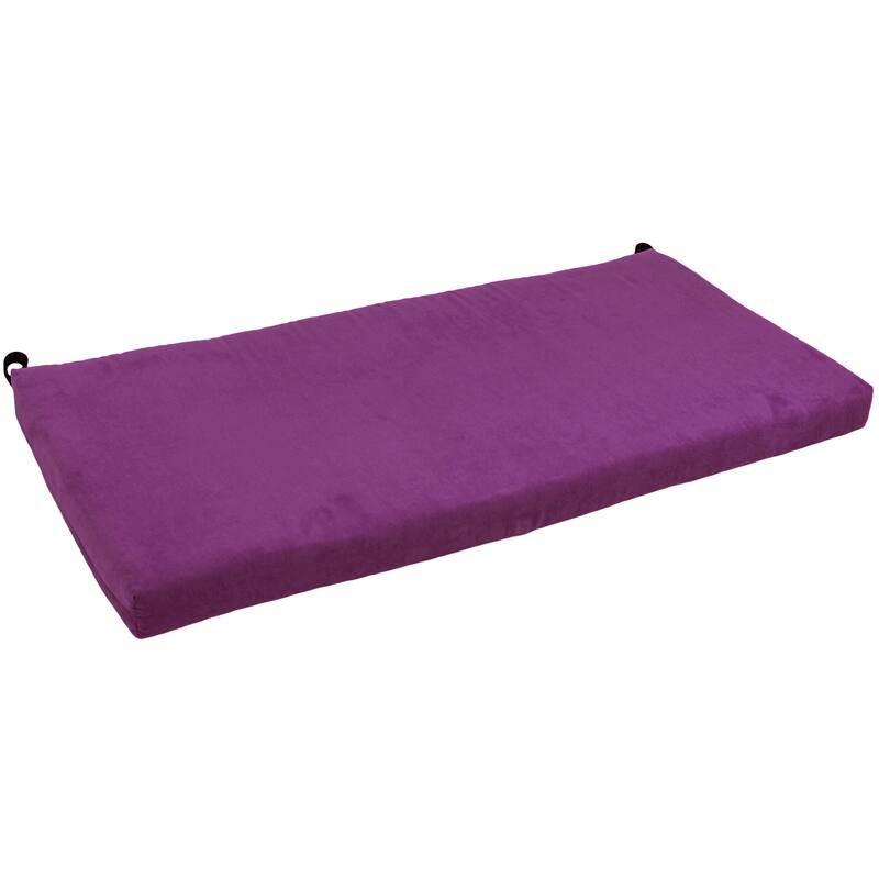 Microsuede Indoor Bench/Loveseat Cushion (40-, 42-, or 45-inches wide) - 45" wide - Ultra Violet