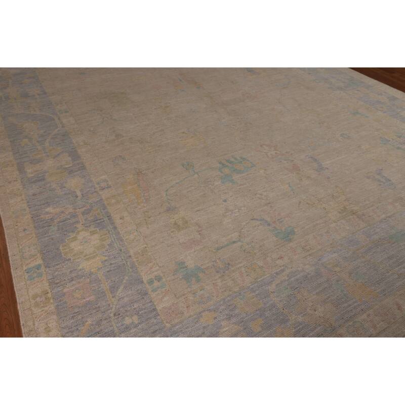 Earth Tone Oushak Turkish Large Rug Handmade Wool Carpet - 10'0"x 13'6"