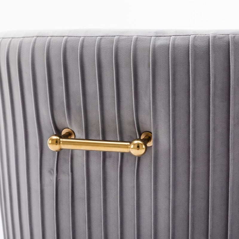 SEYNAR Modern Glam Boucle Pleated Velvet Dining Chair or Vanity Chair Set of 4 with Rear Handle