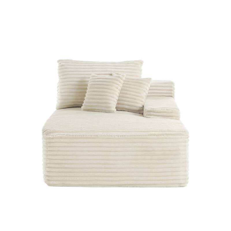 Upholstered Cloud Sectional Couch No Assembly Required L-Shape Chaise with Pillow