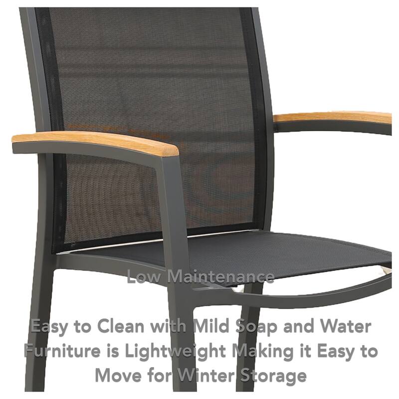 Galliano Dark Gray 9-Piece Aluminum Dining Set - N/A