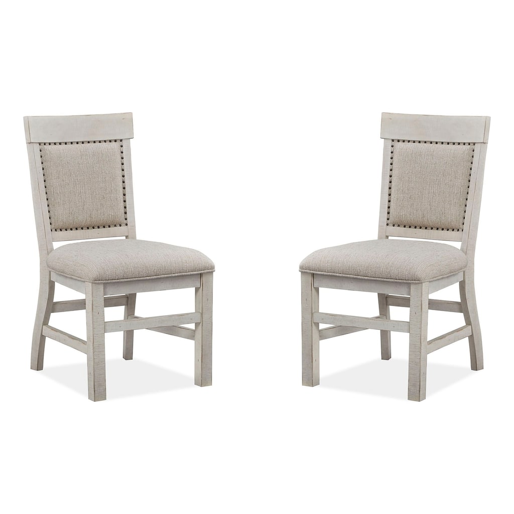 Magnussen Home Bronwyn Alabaster And Toasted Nutmeg Upholstered Side Chair Two Pack - 20''W x 23.38''D x 38.5''H