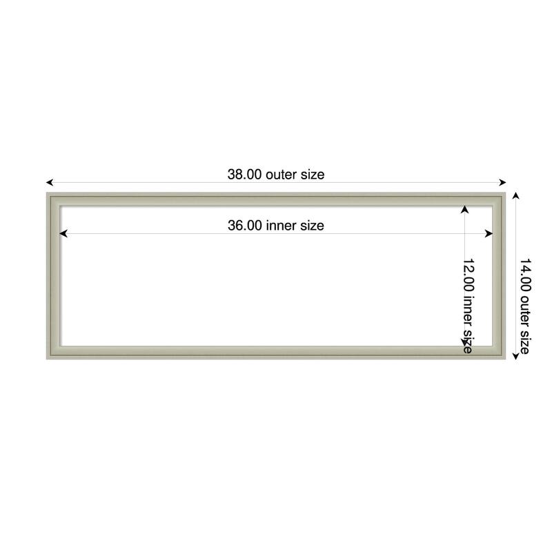 Amanti Art Florence Gold Framed Dry Erase Magnetic Board - 38 x 14 in - Florence Silver