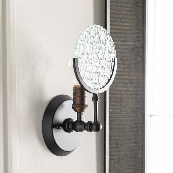 Enslow Antiqued Industrial 1-Light Small Wall Sconce. Opens flyout.