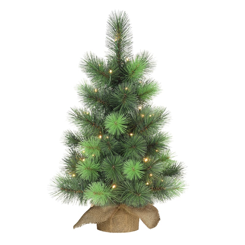 Puleo International Pre-Lit 2' Tabletop Artificial Christmas Tree