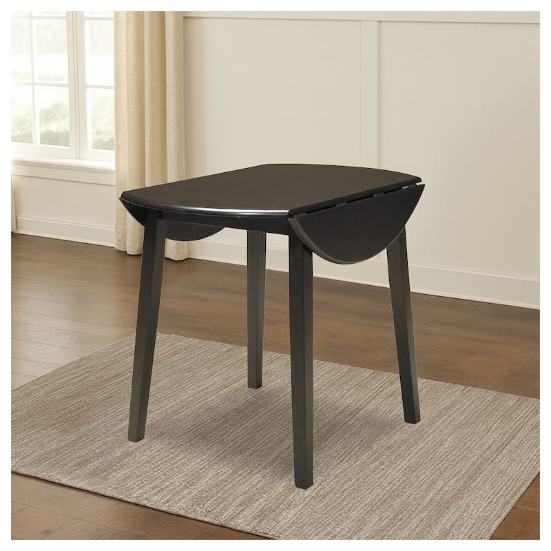 Hammis Round Drop Leaf Table - Dark Brown