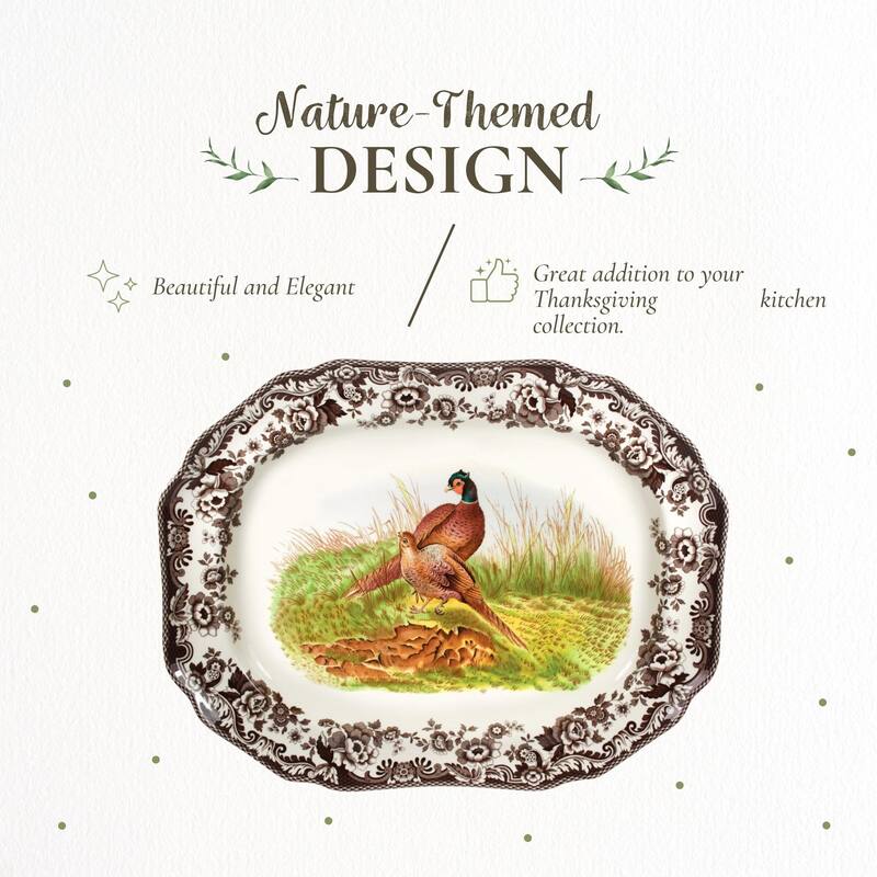 Spode Woodland Octagonal Platter - 19"