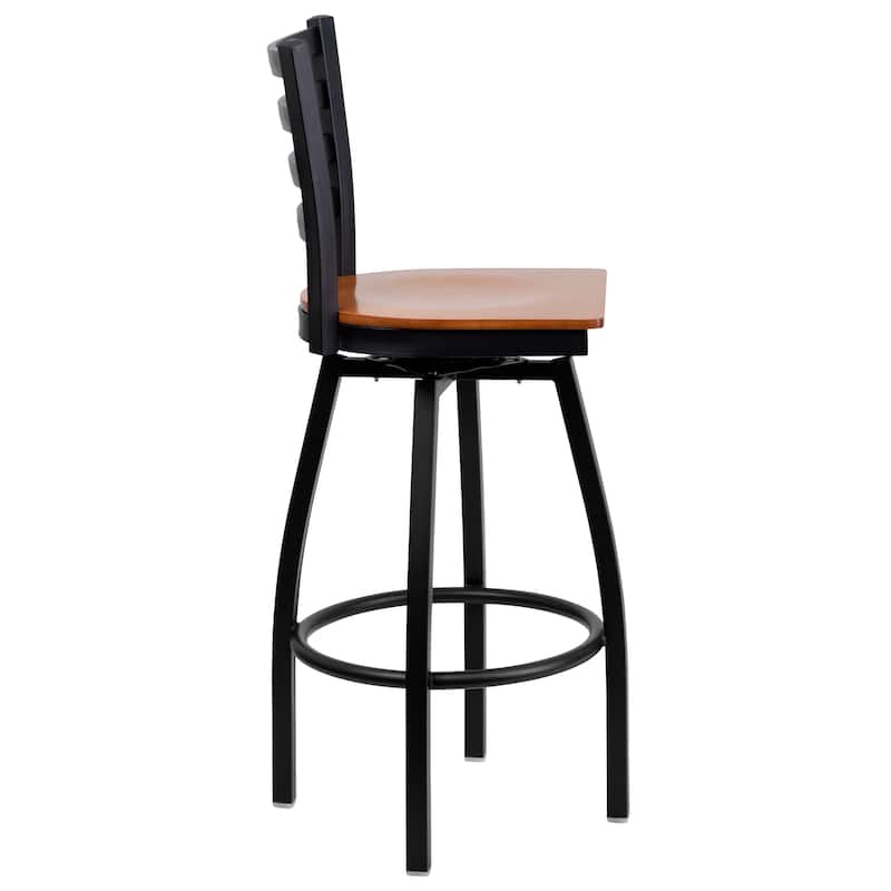 Ladder Back Swivel Metal Barstool - 16.5"W x 20.5"D x 44.5"H