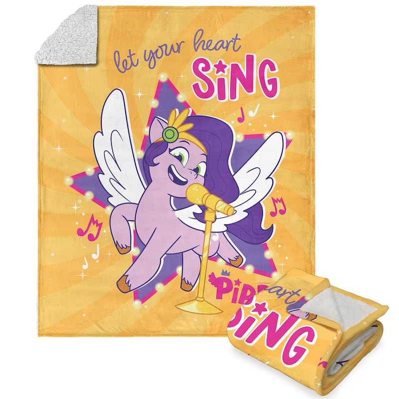 Hasbro My Little Pony Silk Touch Sherpa Throw Blanket