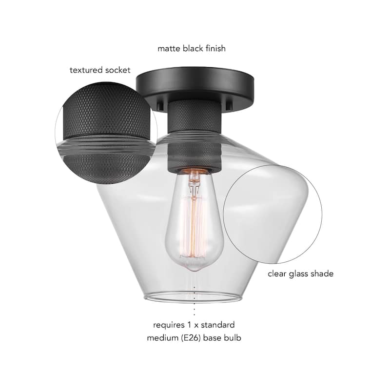 Globe Electric 91009612 Harling 8" Wide Semi-flush Urn Ceiling Fixture