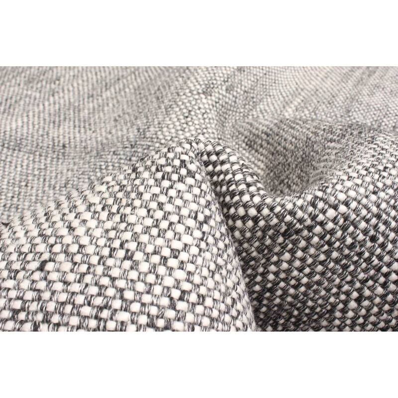 ECARPETGALLERY Braid weave Sienna Dark Grey Wool Rug - 5'1 x 7'7