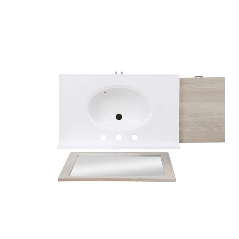 Blakely Vanity with Mirror and 12-inch Side Cabinet