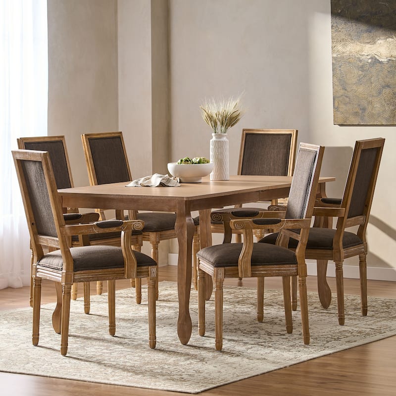 Marlette Upholstered Expandable 7 Piece Dining Set by Christopher Knight Home