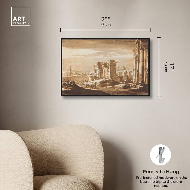 Capriccio View of Roman Ruins Canvas by Art Remedy