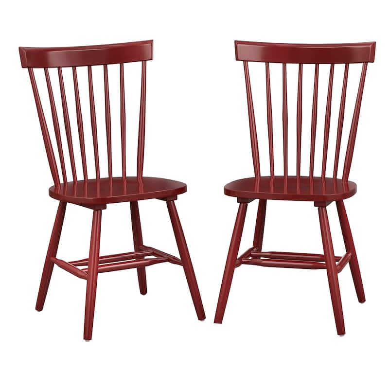 Simple Living Venice Solid Wood Spindle Dining Chairs (Set of 2) - Red