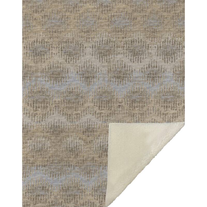 Premium Machine Washable ASB80 Modern Ombre Sherpa Throw Blanket