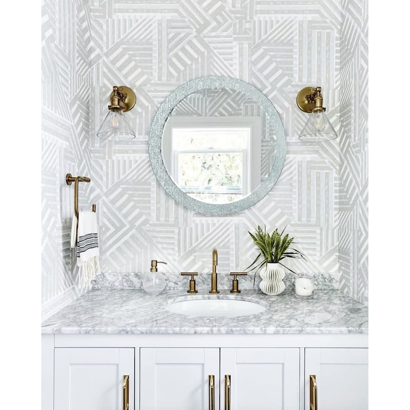 Molten Bathroom Round Mirror - Silver - 27.6 dia x .5D