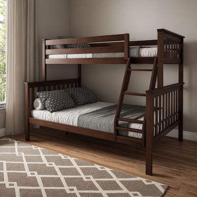 Now Furniture Twin Over Full Bunk Bed with Angled Ladder