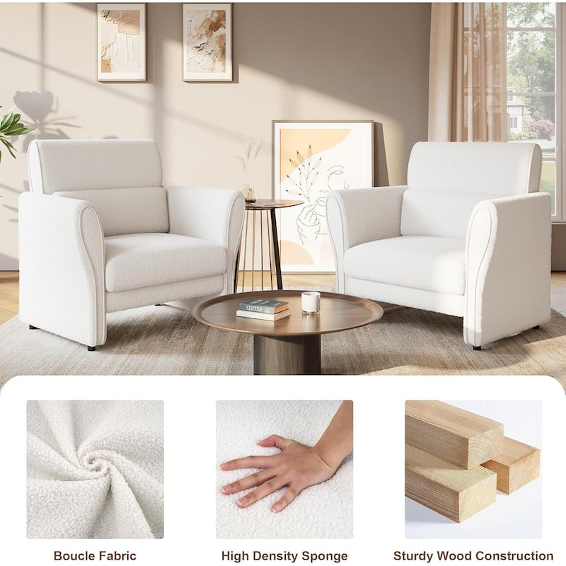 Modern Loveseat Sofa, with High Backrest and Removable Lumbar Pillows