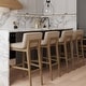preview thumbnail 83 of 115, Gracie Modern Bar Stool, Boucle Upholstered Chair and Brushed Wooden Legs