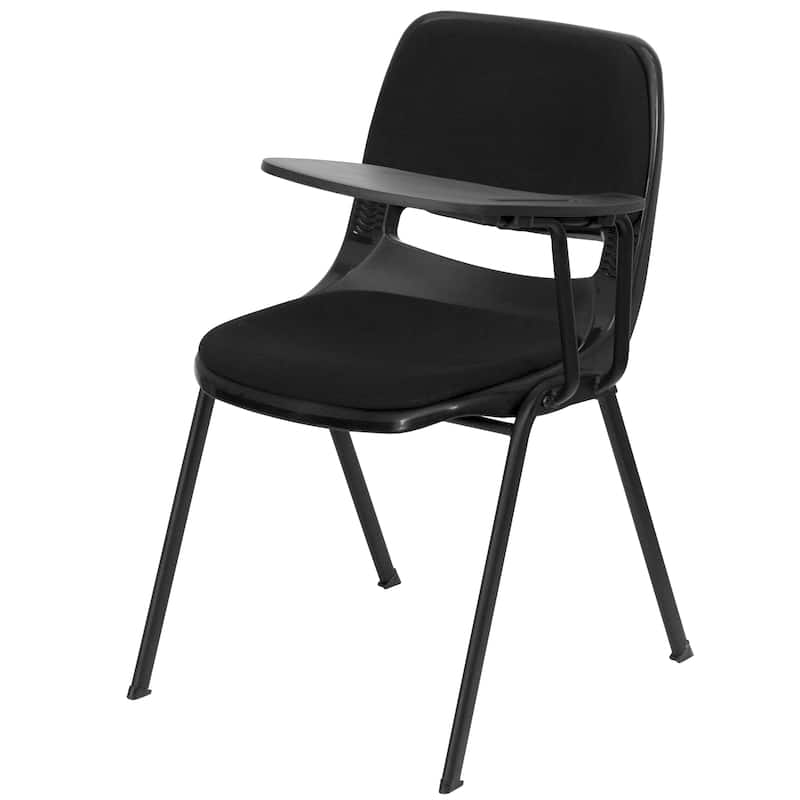 5 Pack Padded Ergonomic Shell Chair with Left Handed Flip-Up Tablet Arm