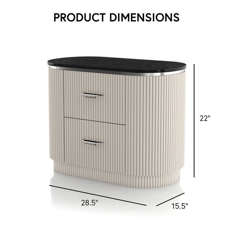 Furniture of America Leander Modern 2-Piece Light Grey Panel Bed and Nightstand Set