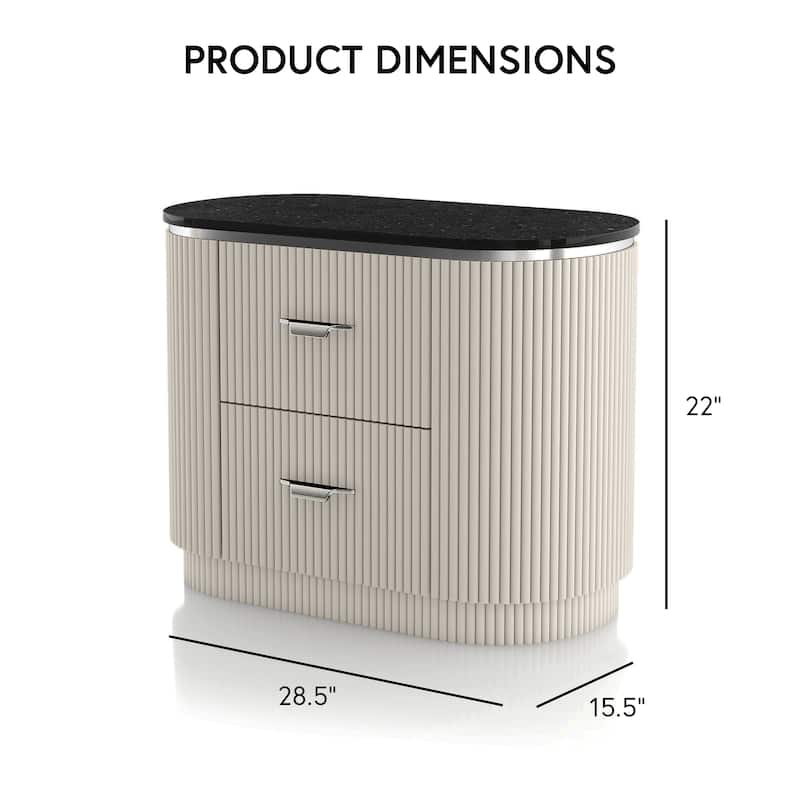 Furniture of America Leander Modern Light Grey Nightstand (Set of 2)