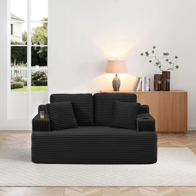 66.5''Boneless Sofa Couch with 2 Pillows Extra