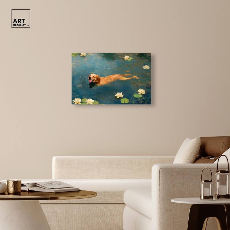 Pond Pup II Canvas by Art Remedy, Gallery Wrapped