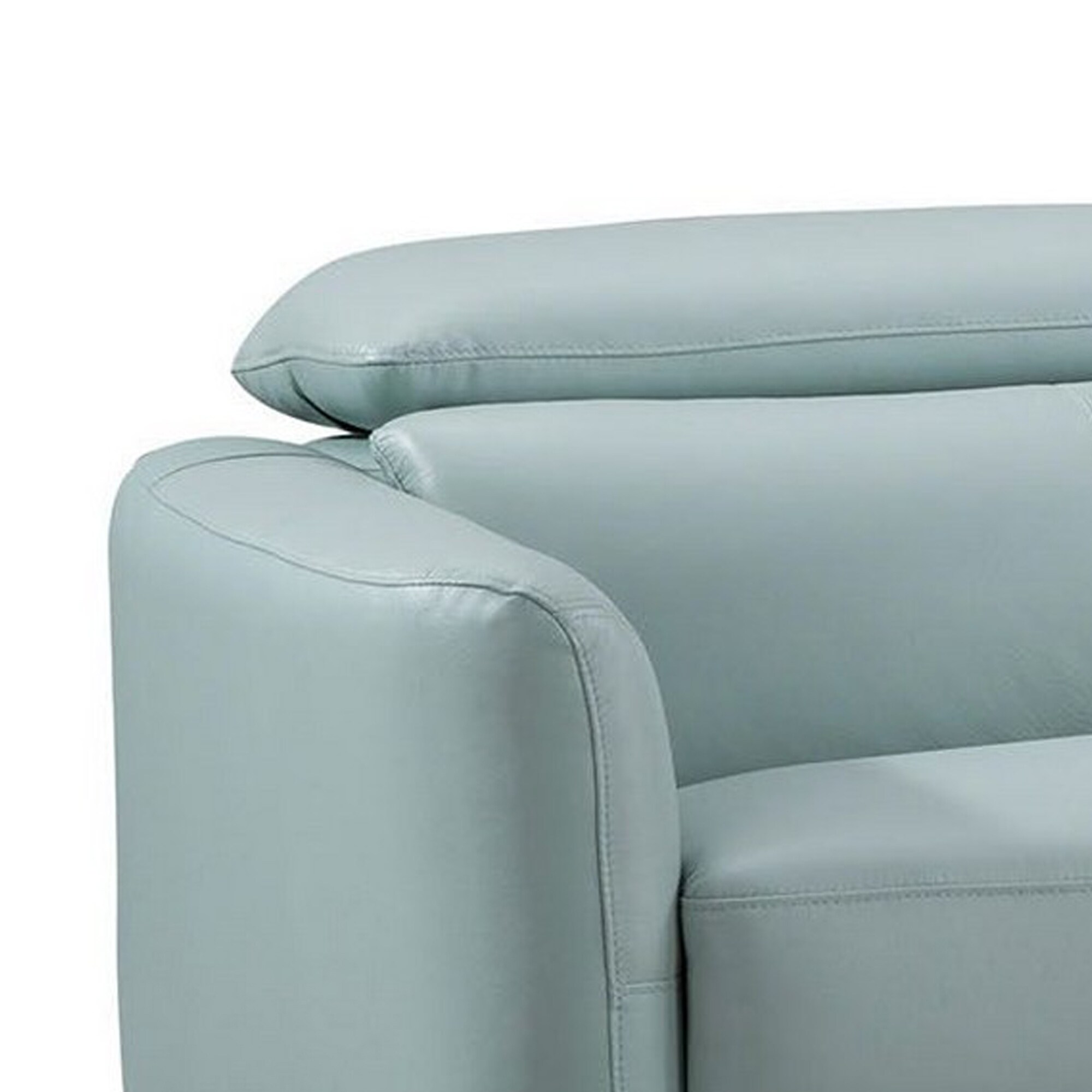 Shop Contemporary Leather Upholstered Sofa With Metal Legs Light