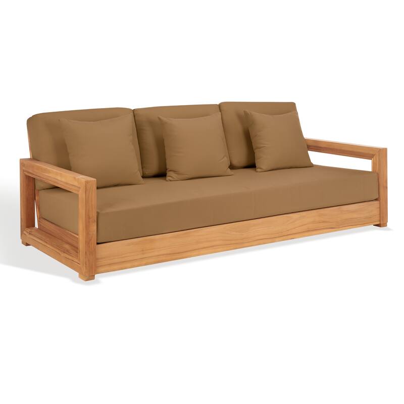 SAFAVIEH Couture Montford Brazilian Teak 3-Seat Bench - 77"W x 36"D x 27"H