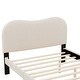 preview thumbnail 7 of 11, Full Size Upholstered Bed Frame with Curved Headboard and Wooden Legs, Berber Fleece Fabric